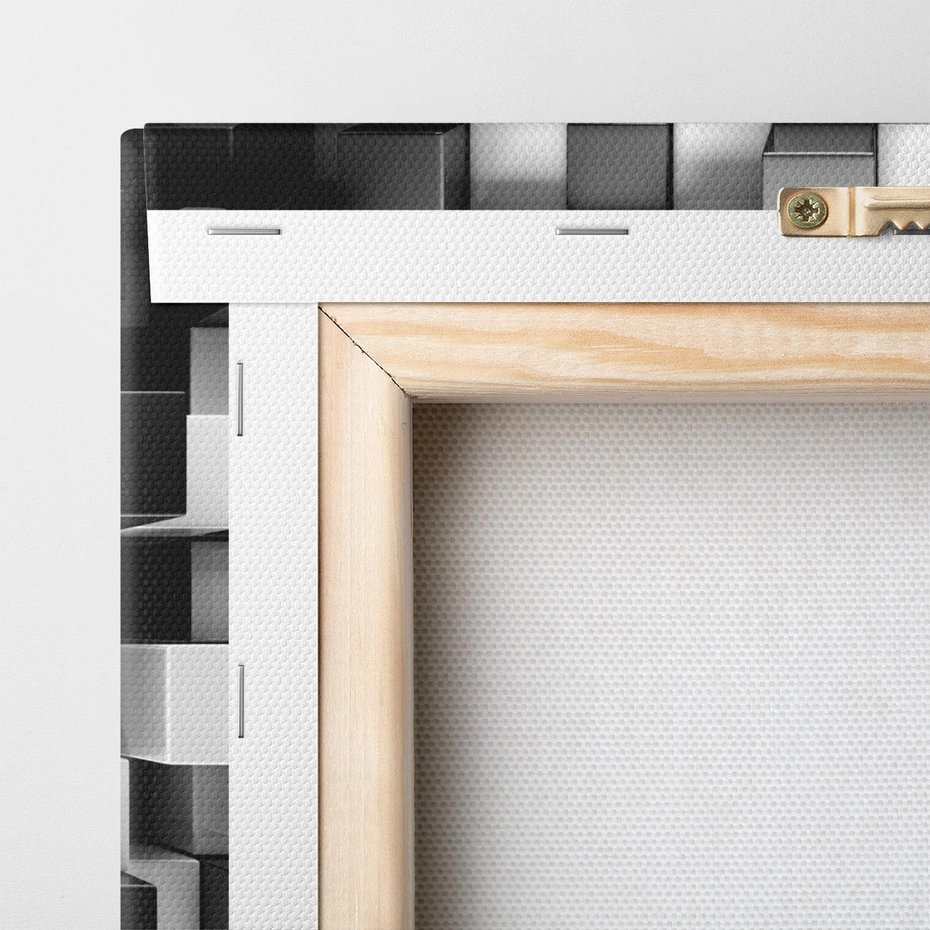 Obraz na płótnie 100x70 - Abstrakcyjna Szachownica: Gra Kolorów w 3D - 3D, abstrakcja