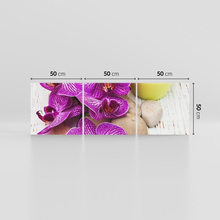 Obraz na płótnie 150x50 - Relaksujące spa w otoczeniu orchidei - spa, świece