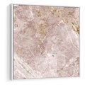 Obraz w ramie 80x80 - Wyjątkowa Stylizacja - marmur, złoto - rama biała
