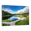 Obraz na płótnie 100x70 - Góry nad jeziorem: Spokój natury - góry, jezioro