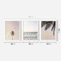 Zestaw obrazy w ramie 50x70 galeria - Tropikalne, palmy, plaża, wakacje - rama biała
