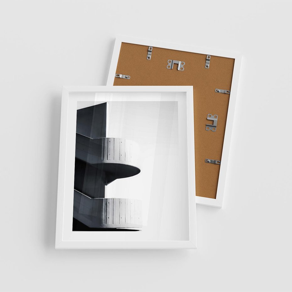 Plakat w ramie 40x50 - Elegancja Współczesności - architektura, nowoczesne formy - rama biała
