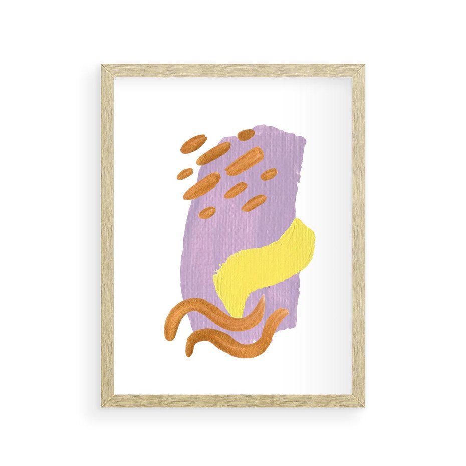 Plakat w ramie 30x40 - Kolorowe Pastelowe Spektrum - akwarela, minimalizm - rama drewno