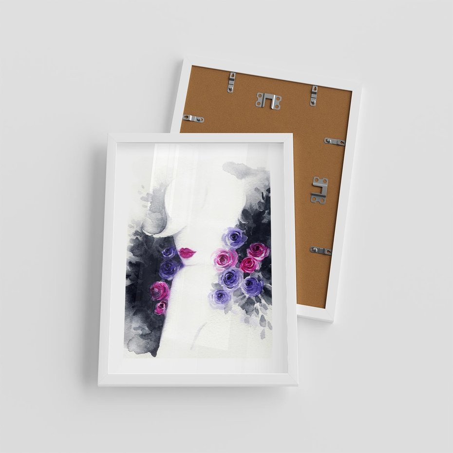 Plakat w ramie 30x40 - Urok osobowości - kobieta, portret - rama biała