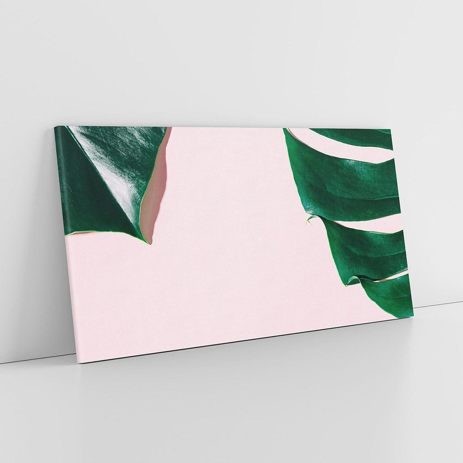 Obraz na płótnie 140x70 - Siła Natury - liście, monstera