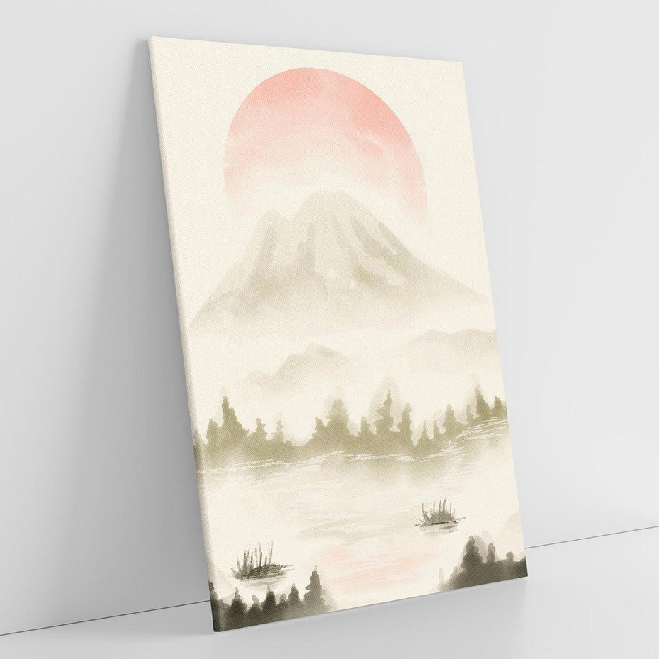 Obraz na płótnie 80x120 - Przyroda Japonii - japońska akwarela, góry