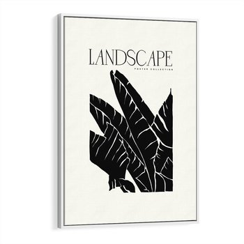 Obraz w ramie 70x100 - Rytmy roślinnego życia - nowoczesna sztuka, minimalistyczny styl - rama biała