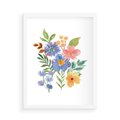 Plakat w ramie 50x70 - Kwiatowe Opowieści - akwarelowe polne kwiaty, minimalistyczna sztuka - rama biała