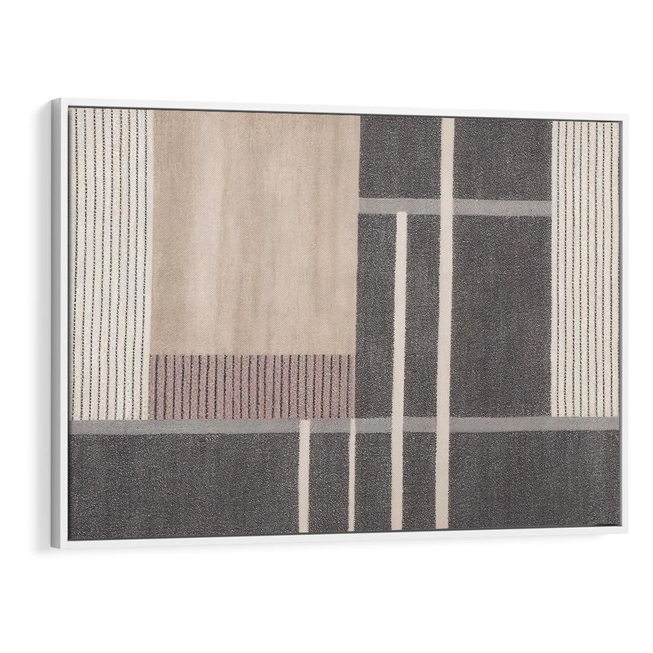 Obraz w ramie 100x70 - Harmonia skradzionych odcieni - symetryczne, geometryczne pasy - rama biała