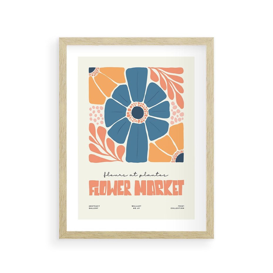 Plakat w ramie 30x40 - Rozbijające Widoki - kwiaty, nowoczesny plakat - rama drewno