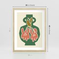 Plakat w ramie 30x40 - Kreatywne Impulsy - boho styl, wazon - rama drewno