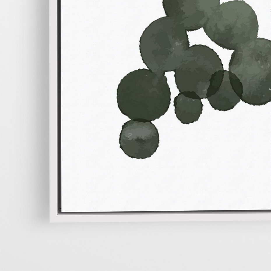 Obraz w ramie 70x100 - Grono Abstrakcji - minimalistyczny plakat, winogrona - rama biała