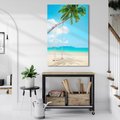 Obraz na płótnie 80x120 - Hawajska palma i huśtawka na plaży - palma, huśtawka