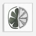 Obraz w ramie 50x50 - Cytrynowe Echo - minimalistyczny plakat, cytryna - rama biała