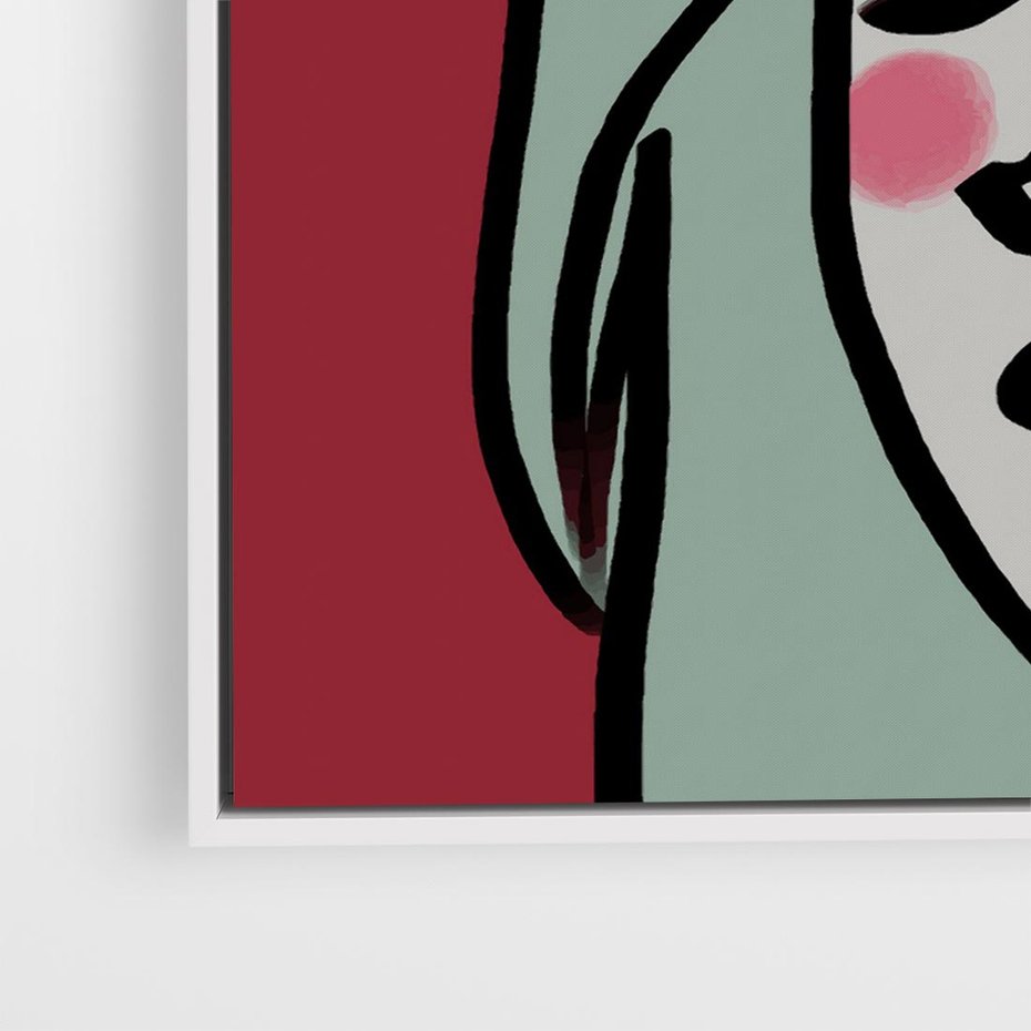 Obraz w ramie 80x80 - Ekspresja Linii - nowoczesny plakat, mocna linie - rama biała