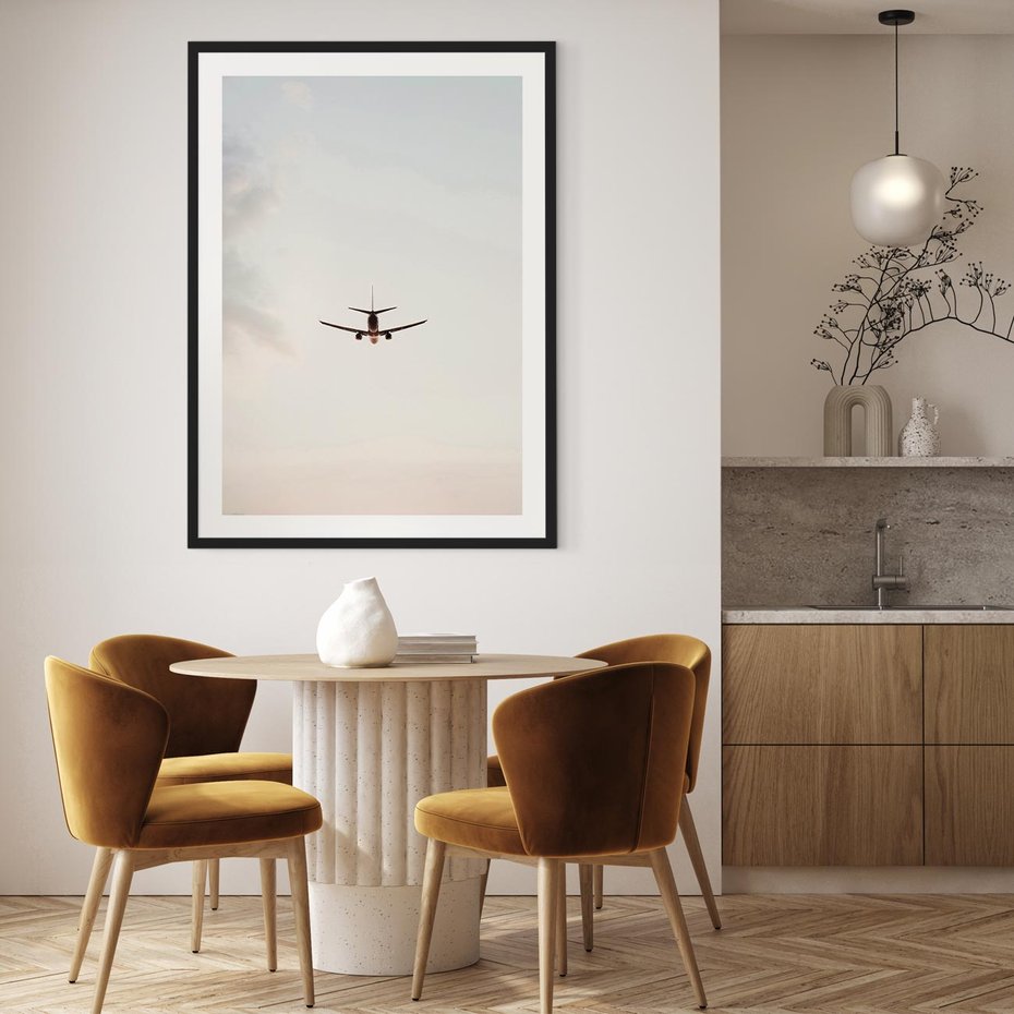 Plakat bez ramy 40x50 - W Powietrzu: Samolot na Niebie - samolot w przestworzach, samolot na niebie