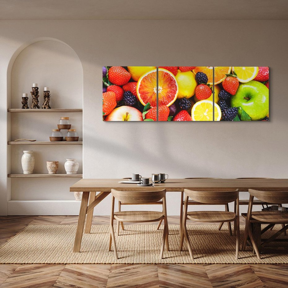 Obraz na płótnie 150x50 - soczysta symfonia smaków - owoce, jabłka