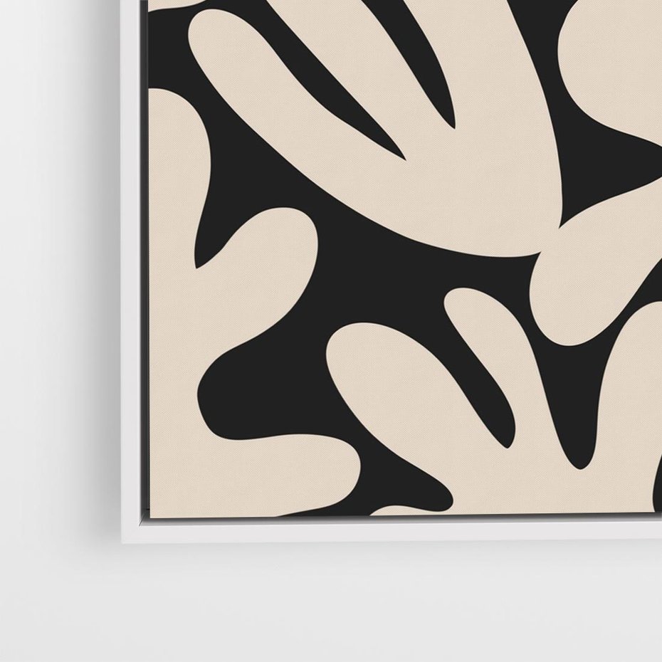 Obraz w ramie 80x80 - Księga Ukrytych Widoków - abstrakcyjne czarno białe formy, minimalizm - rama biała