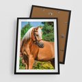 Plakat w ramie 50x70 - Elegancki wierzchowiec - koń, portret - rama czarna