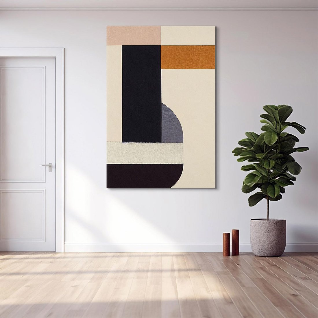 Obraz na płótnie 50x70 - Nowoczesne Brązy - geometryszne pasy, nowoczesny styl