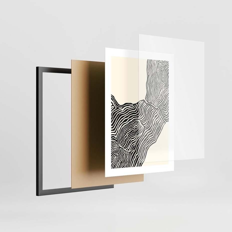 Plakat w ramie 30x40 - Podróżne Impresje - boho plakat, rycina - rama czarna