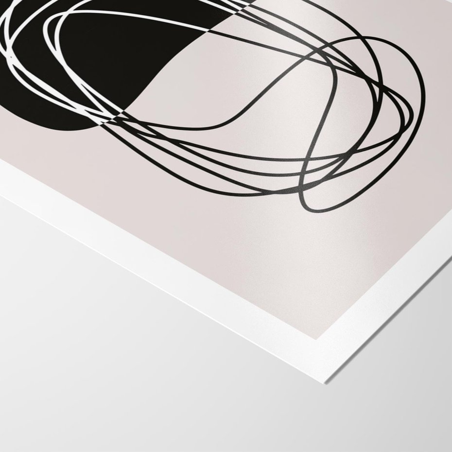 Plakat bez ramy 40x50 - Strukturalne Kontrasty - abstrakcyjne szkicowane linie, minimalizm