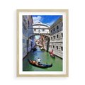 Plakat w ramie 50x70 - Romantyczna gondola w Wenecji - Wenecja, gondola - rama drewno