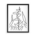 Plakat w ramie 50x70 - Liście Mocy - mroczna sztuka, minimalizm - rama czarna