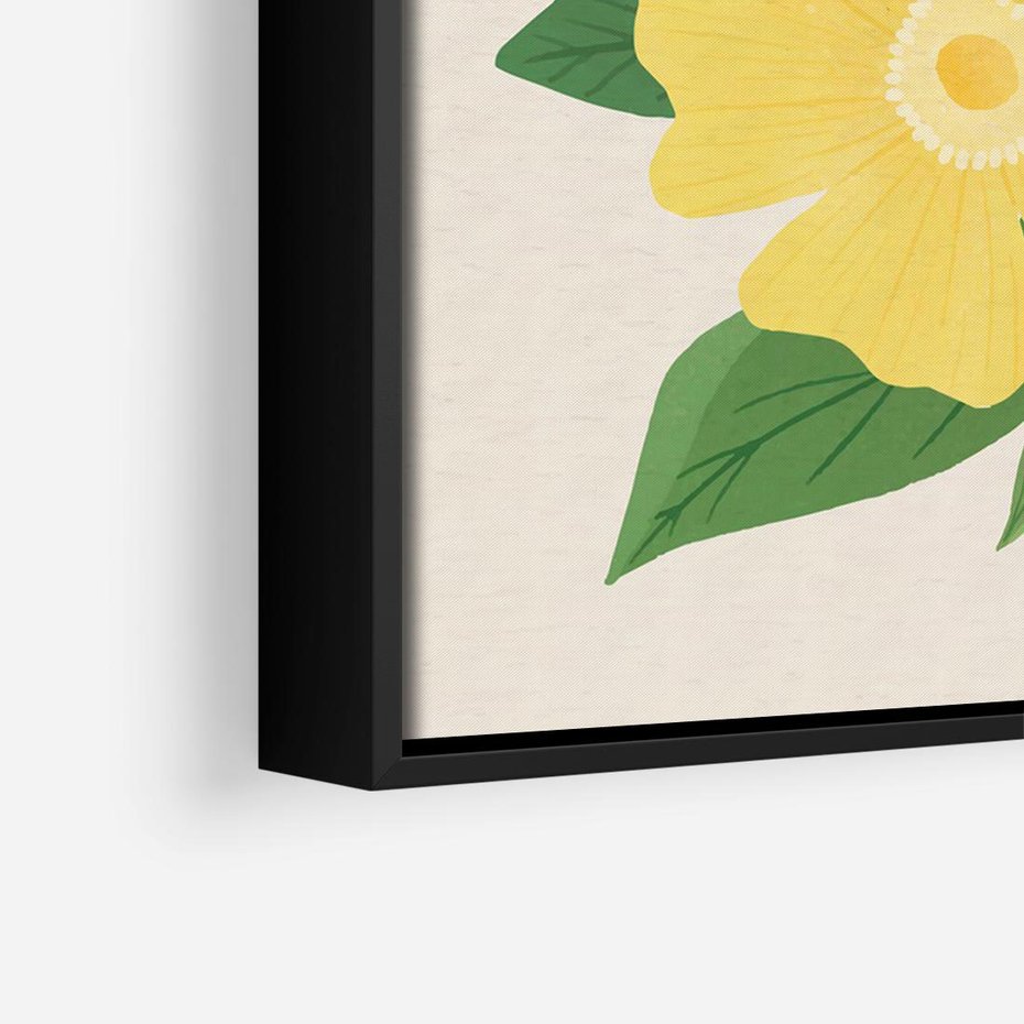 Obraz w ramie 70x50 - Kwiatowy Uśmiech - kwiaty, akwarela - rama czarna