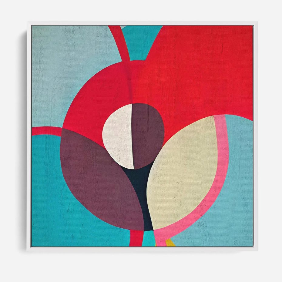 Obraz w ramie 80x80 - Kolorowe Odsłony Inspiracji - abstrakcyjny obraz, olejny - rama biała