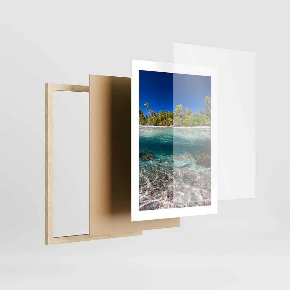 Plakat w ramie 30x40 - Tropikalne Morze i Kolorowa Rafa - tropikalne, morze - rama drewno
