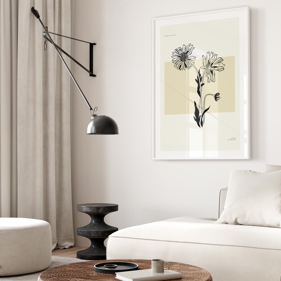 Plakat bez ramy 21x30 - Kwiatowe Płótno - kwiaty, typografia