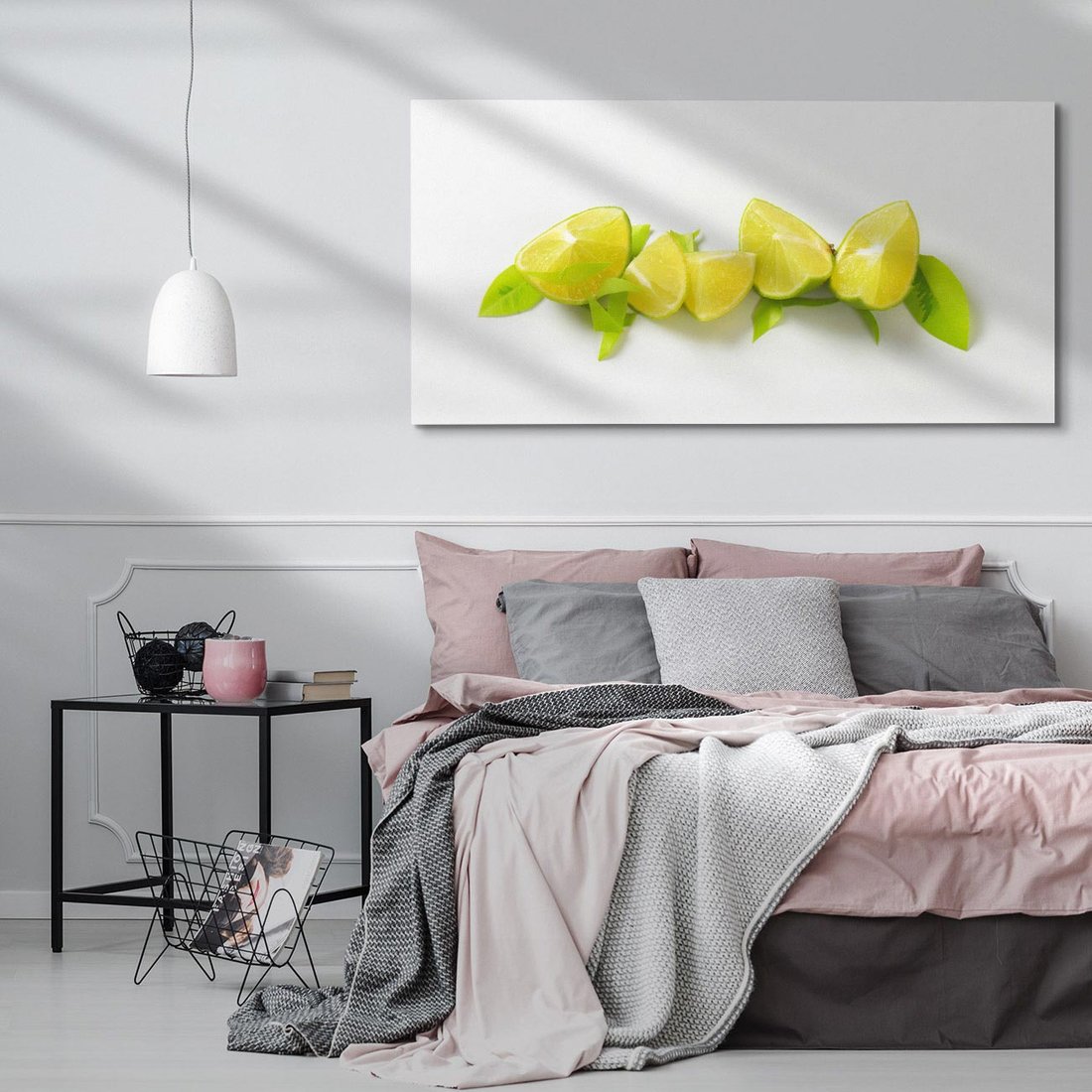 Obraz na płótnie 140x70 - owocowa eksplozja - limonki, owoce