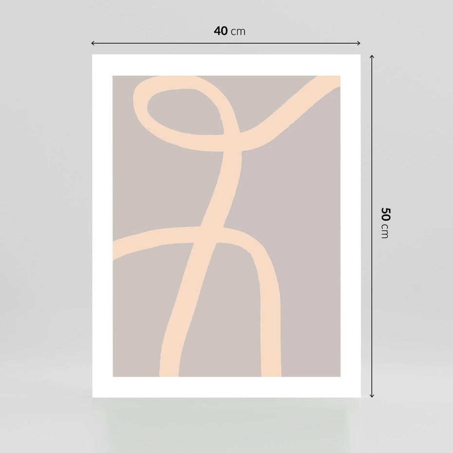 Plakat bez ramy 40x50 - Beżowe Boho Zaplątanie - minimalistyczny obraz, nowoczesny