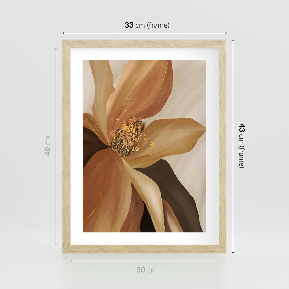 Plakat w ramie 30x40 - Wyraz Luksusu - sztuka, nowoczesna - rama drewno