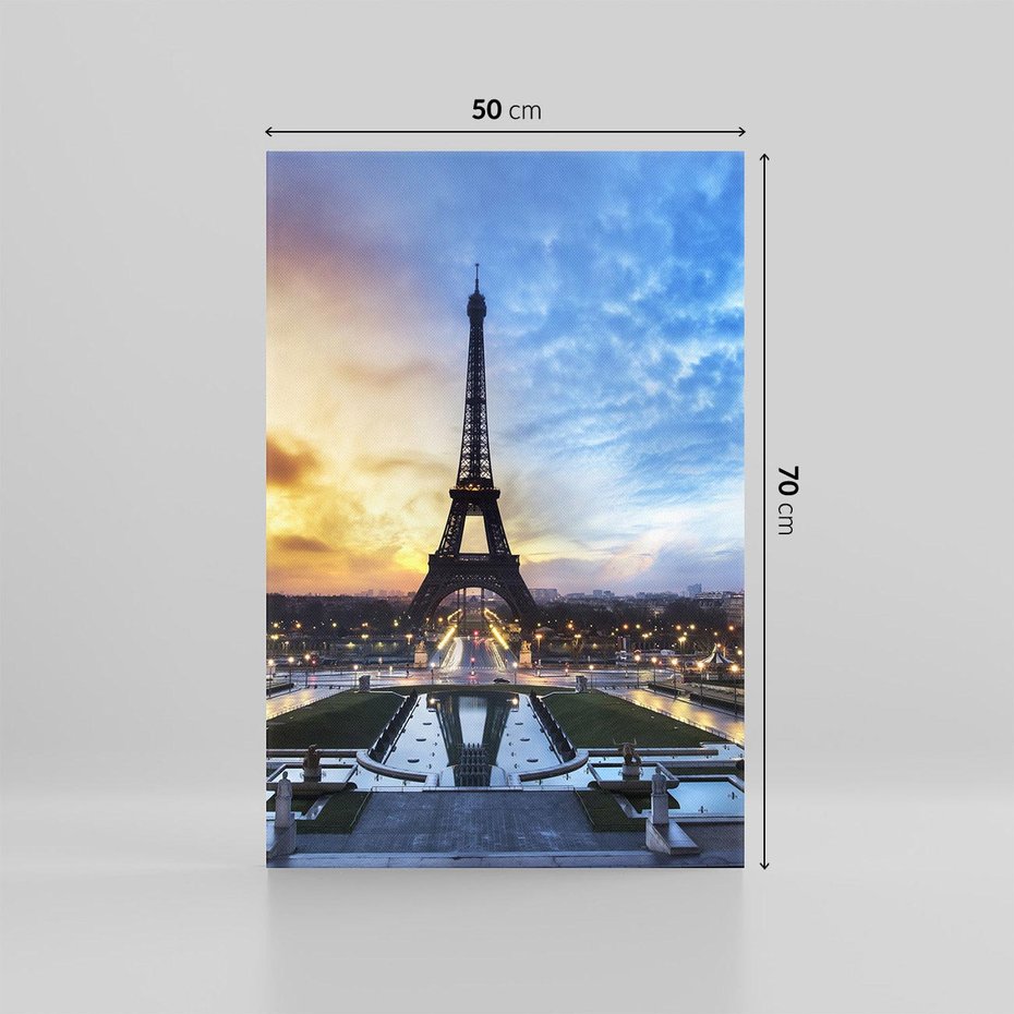 Obraz na płótnie 50x70 - Romantyczny Paryż - Wieża Eiffla w blasku - Paryż, Wieża