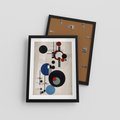 Plakat w ramie 30x40 - Rozkwitające Wibracje Wyobraźni - abstrakcyjna geometryczna kompozycja, koła linie - rama czarna