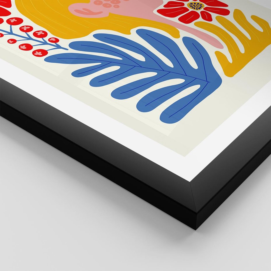 Plakat w ramie 30x40 - Kolorowe Rytmy - kobieca sztuka, abstrakcja - rama czarna