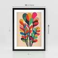 Plakat w ramie 30x40 - Symfonia Wzrokowych Impresji - abstrakcyjny kolorowy tęczowy obraz, inspiracje roślinne - rama czarna
