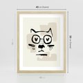 Plakat w ramie 40x50 - Minimalistyczny Kot: Czarna Kreska - kot, grafika - rama drewno