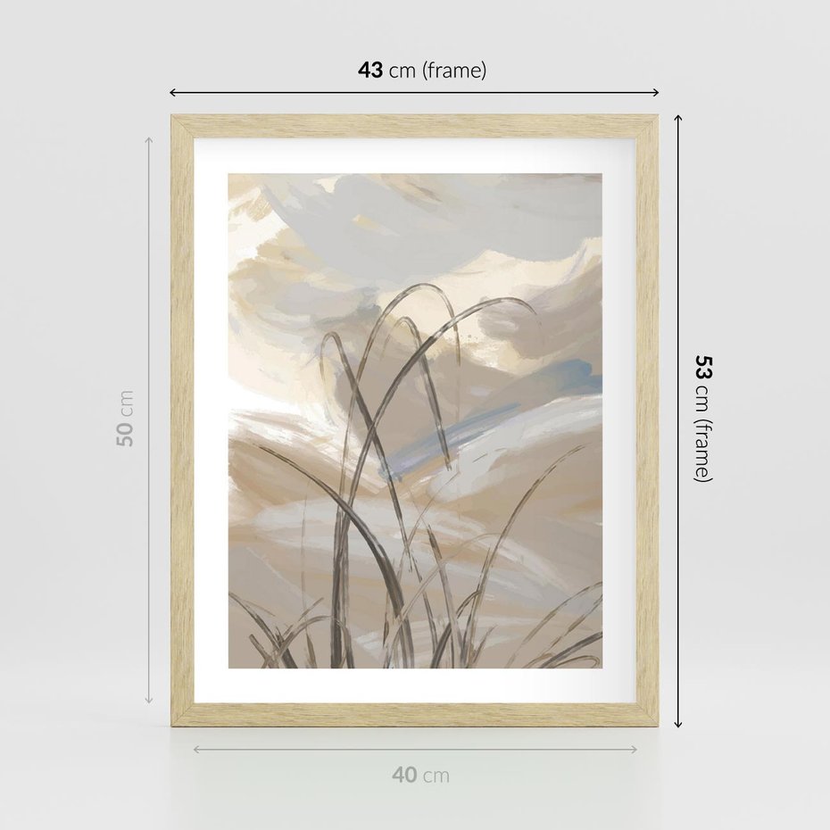 Plakat w ramie 40x50 - Nowoczesne Odbicia - akwarela, obraz - rama drewno