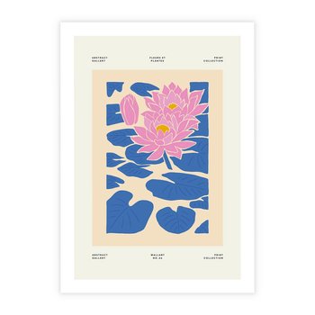 Plakat bez ramy 40x50 - Rozświetlone Odbicia - lilie wodne, pastelowe kolory