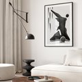 Plakat w ramie 50x70 - Czarno-Biała Grafika Postaci - nowoczesna grafika, plakat - rama czarna