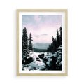 Plakat w ramie 50x70 - Zimowe Góry - zimowy krajobraz, góry - rama drewno