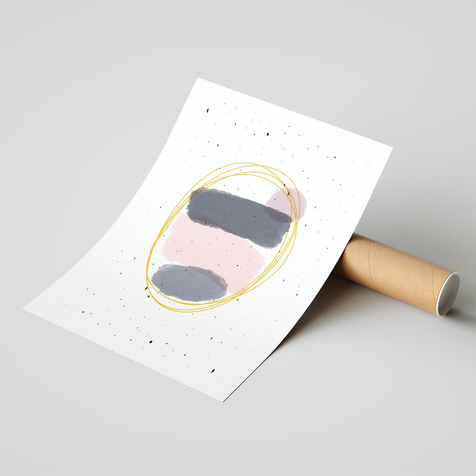 Plakat bez ramy 50x70 - Migocące Odbicia - abstrakcyjna kompozycja, jak ręcznie malowana