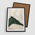 Plakat w ramie 50x70 - Minimalistyczne Góry: Złota Sztuka Natury - minimalistyczna grafika, góry - rama czarna