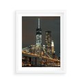 Plakat w ramie 40x50 - Miasto rozświetlone nocnym blaskiem - miasto, nocą - rama biała