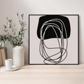 Obraz w ramie 50x50 - Strukturalne Kontrasty - abstrakcyjne szkicowane linie, minimalizm - rama czarna