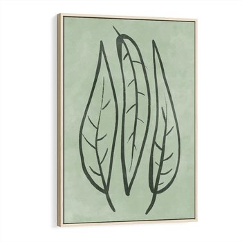 Obraz w ramie 70x100 - Energetyczne Ekspresje Natury - zielony plakat, roślinne motywy - rama drewno