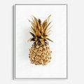 Obraz w ramie 50x70 - Ekskluzywny Akcent - złoty, ananas - rama biała